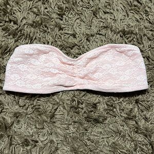 VS PINK Lace Bandeau Bralette Baby Pink Color Size Medium
